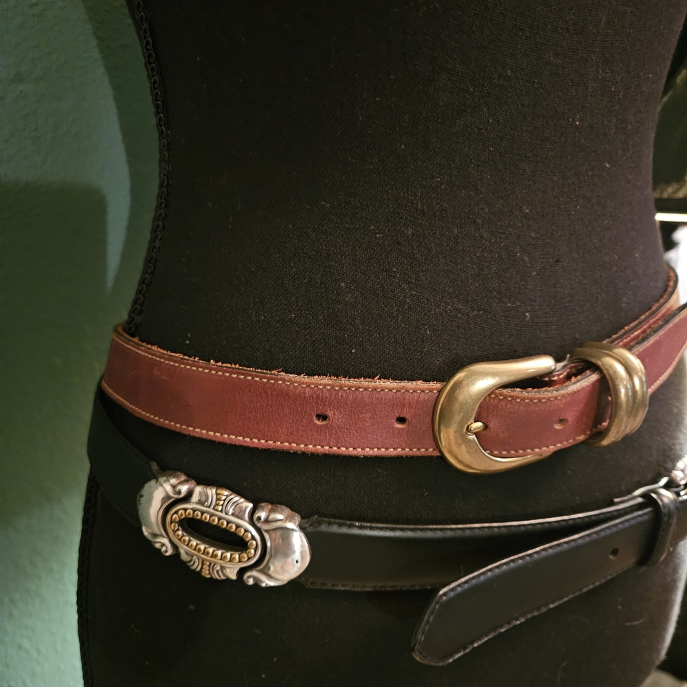 Black Genuine Leather Women's Belt